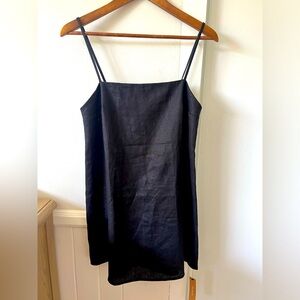 Reformation Aubree linen black dress